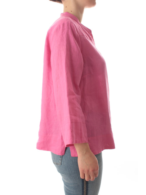 Elena Mirò camicia in lino da donna rosa