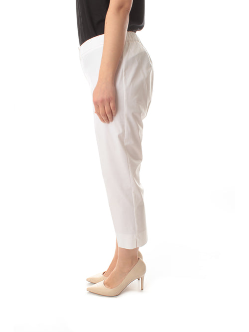 Persona By Marina Rinaldi MACH pantaloni in gabardina di cotone da donna bianco
