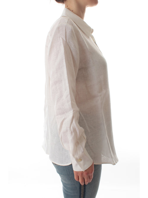 Persona By Marina Rinaldi GAIA camicia in lino da donna bianco