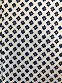 Fefè cravatta tre pieghe da uomo bianco/blu/giallo