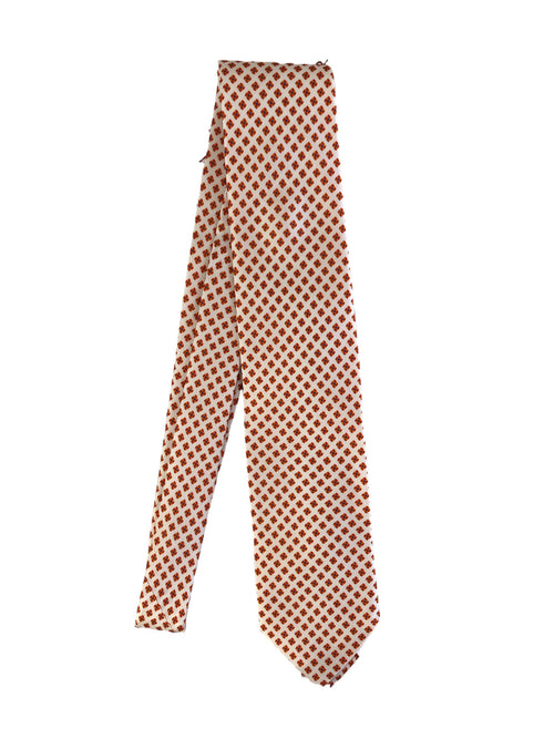 Fefè cravatta tre pieghe da uomo bianco/arancio