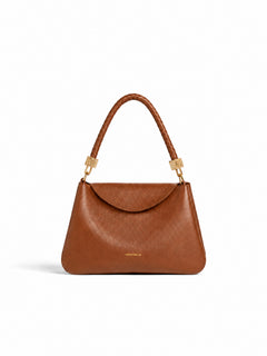 HANDBAG GRAINED LEATHER COGNAC