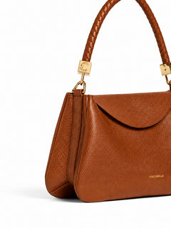 HANDBAG GRAINED LEATHER COGNAC
