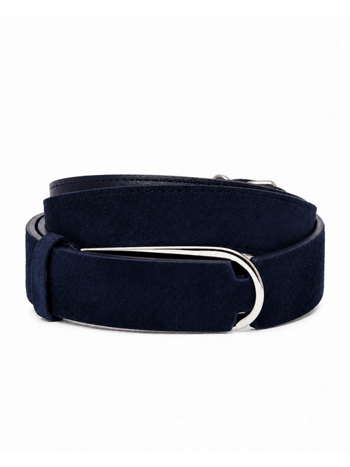 CINTURA NOBUCKLE SUEDE BLU