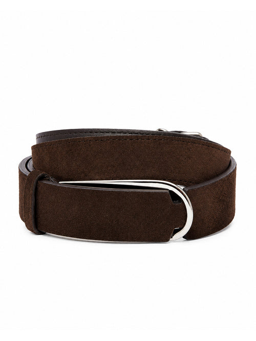 CINTURA NOBUCKLE SUEDE TESTA DI MORO