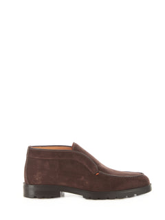 Santoni desert boot polacchina in suede con carrarmato da uomo moro