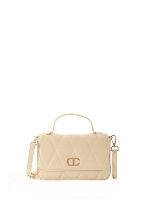 Twinset borsa a tracolla in similpelle da donna parchment
