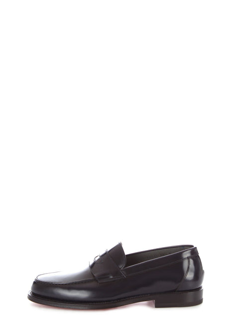 Santoni Penny scarpa mocassino classico da uomo blu, MCQU13207LC5SNOVN01