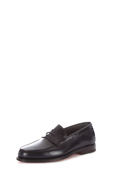 Santoni Penny scarpa mocassino classico da uomo blu, MCQU13207LC5SNOVN01