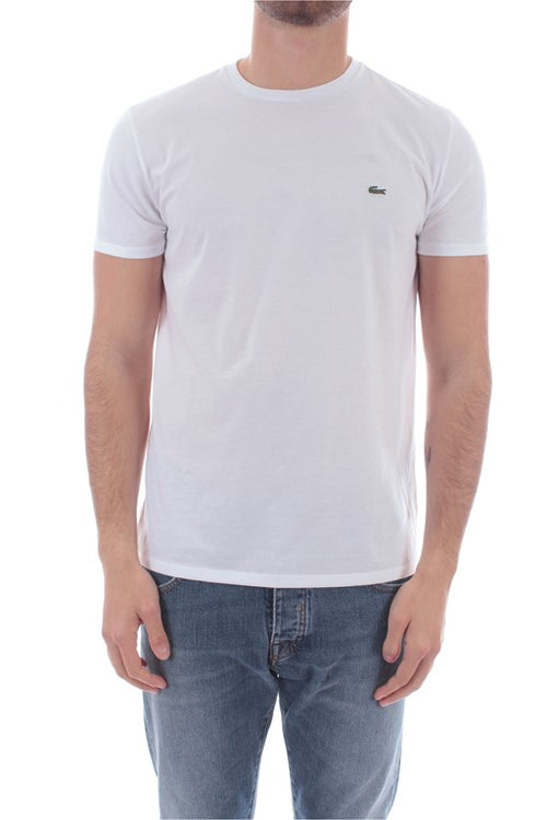 Lacoste T-shirt girocollo da uomo bianco, TH6709