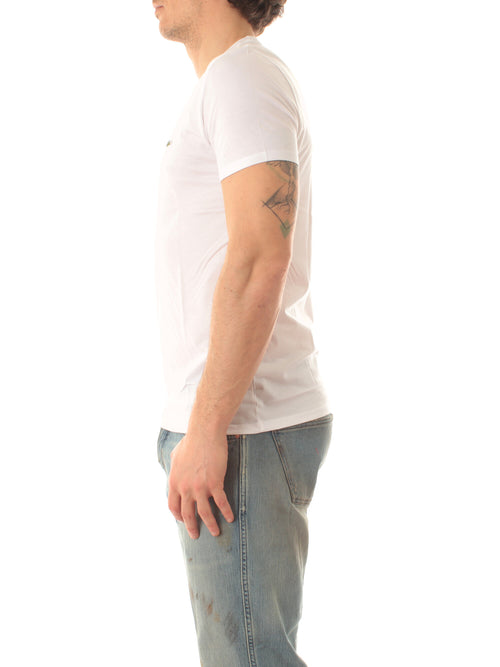 Lacoste T-shirt girocollo da uomo bianco, TH6709