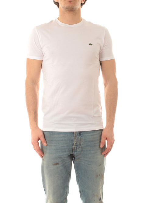 Lacoste T-shirt girocollo da uomo bianco, TH6709