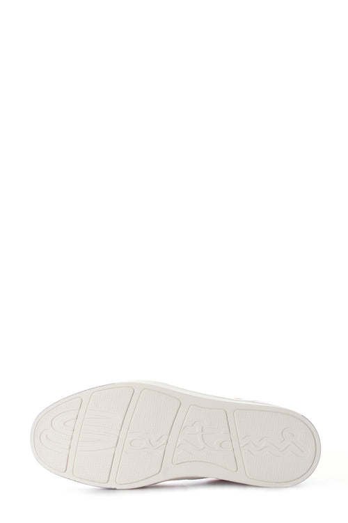 Santoni sneakers in pelle bianco/bordeaux da uomo,MBWI21303BARXDSPI51