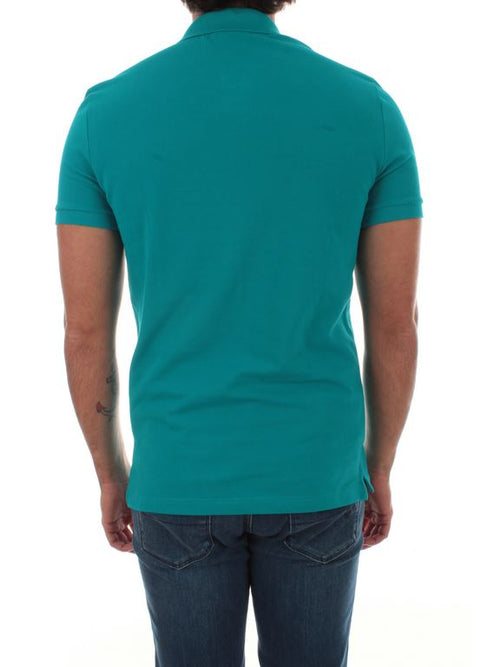 Lacoste polo slim in cotone bleu da uomo