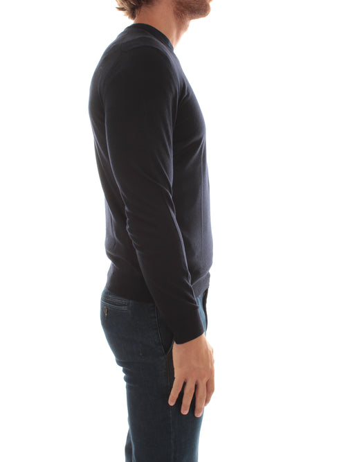 Drumohr maglia scollo a V da uomo blu,D0D481