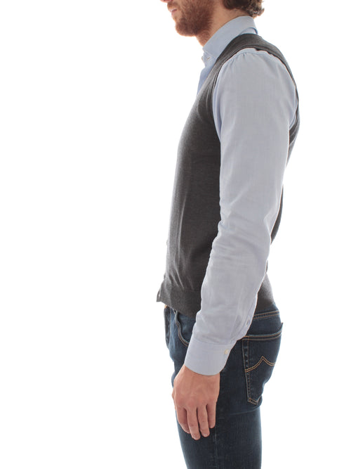 Barba gilet trendy in lana antracite da uomo, 14296 58582