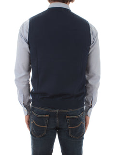 Barba gilet trendy in lana avio da uomo, 14296 58582