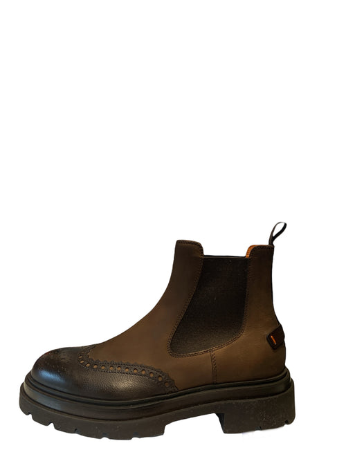 Santoni BLOCKAGE stivaletto Chelsea da uomo dark brown,MGMI17701JK4EZOLT50