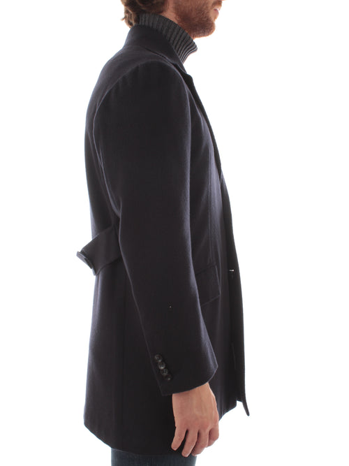 Kiton cappotto monopetto da uomo blu,UGO411K011401600S