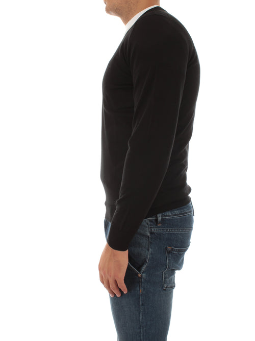 Drumohr maglia scollo a V da uomo nero,D0D481