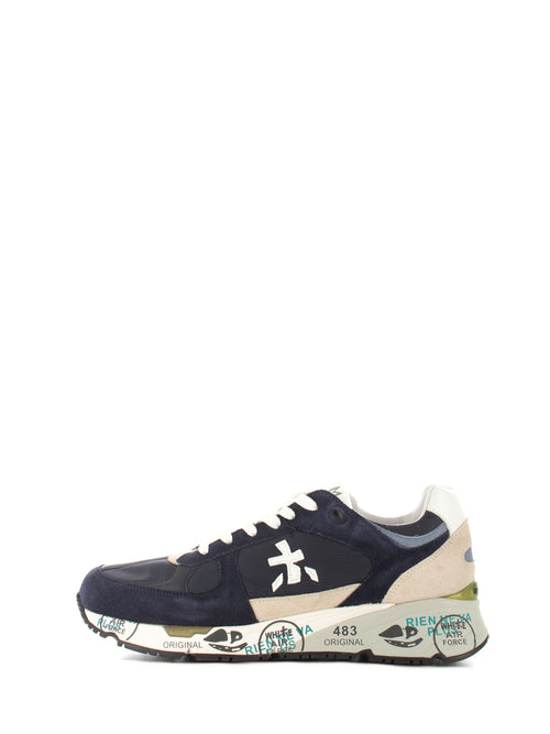 Premiata scarpa sneakers in pelle scamosciata blu da uomo,MASE 5684