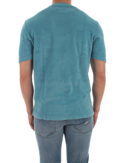 Bruto T-shirt in spugna di cotone celeste da uomo,60141 79802