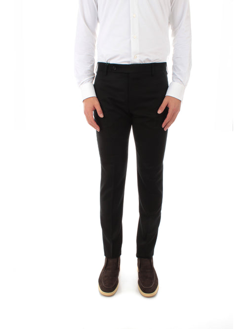 Berwich MORELLO pantalone ventrepiatto da uomo black