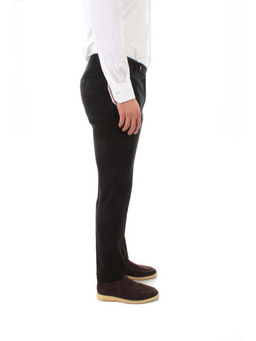 Berwich MORELLO pantalone ventrepiatto da uomo black