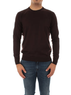 Fedeli ARGENTINA maglia in misto seta e cashmere marrone da uomo,5UI07119