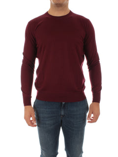 Fedeli ARGENTINA maglia in misto seta e cashmere bordeaux da uomo,5UI07119