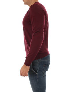 Fedeli ARGENTINA maglia in misto seta e cashmere bordeaux da uomo,5UI07119