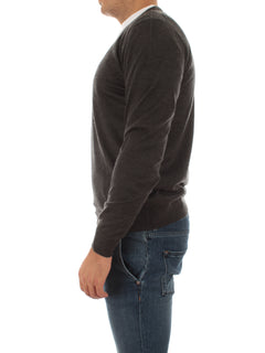 Fedeli pullover in misto seta e cashmere antracite da uomo,5UI07135