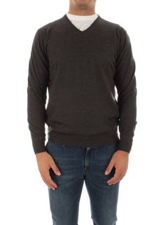 Fedeli pullover in misto seta e cashmere antracite da uomo,5UI07135