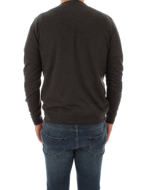 Fedeli pullover in misto seta e cashmere antracite da uomo,5UI07135