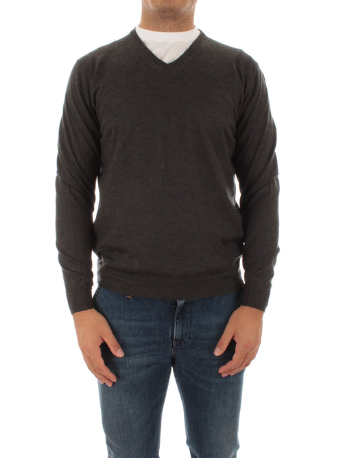 Fedeli pullover in misto seta e cashmere antracite da uomo,5UI07135