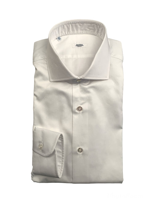 Barba camicia in cotone bianco da uomo