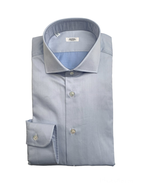 Barba camicia in cotone azzurro da uomo