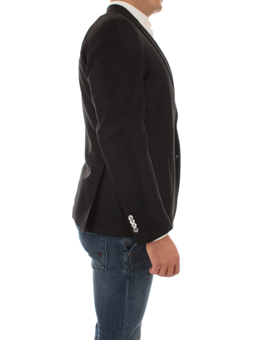 Luigi Bianchi Mantova giacca blazer nero da uomo,2403 24529