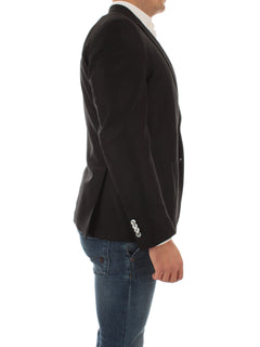 Luigi Bianchi Mantova giacca blazer nero da uomo,2403 24529
