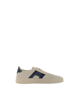 Santoni double buckle sneaker da uomo in pelle bianco/blu