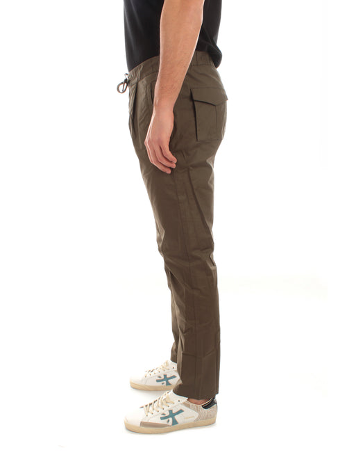 Herno pantaloni in cotone elasticizzato da uomo light military