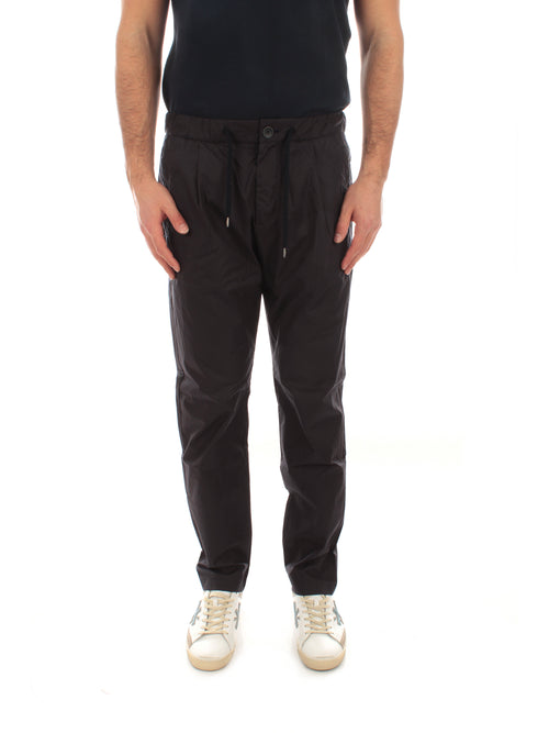 Herno pantaloni in cotone elasticizzato da uomo blu