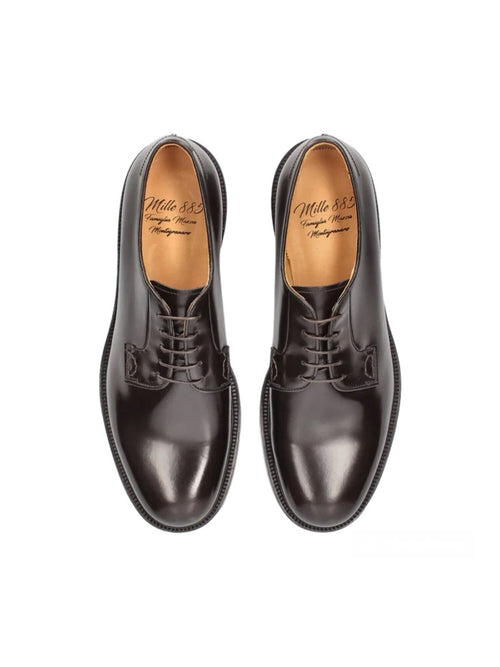 Mille 885 scarpa stringata BOSTON suola liscia da uomo testa di moro