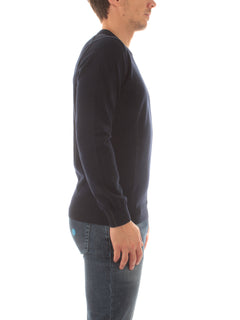 Lacoste pullover da uomo con collo rotondo in cotone organico blu navy