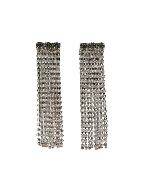 Twinset orecchini con frange di strass da donna argento crystal