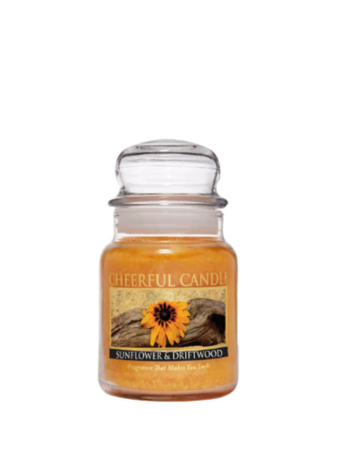 CHEERFUL CANDLE SUNFLOWER & DRIFTWOOD 6 OZ