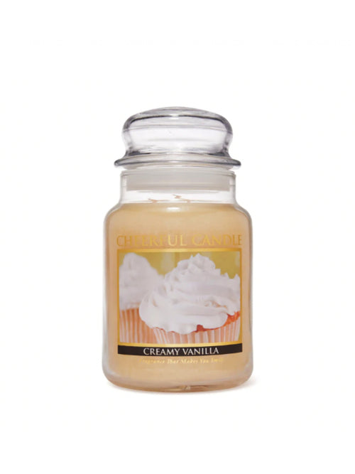 CHEERFUL CANDLE CREAMY VANILLA 24 OZ