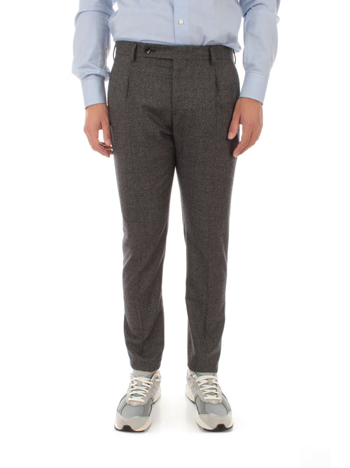 Berwich Morello1P Pantalone micro pied de poule da uomo grey