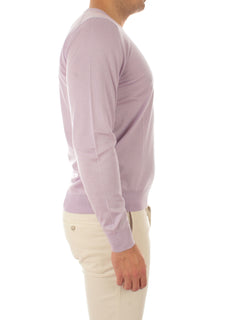 Fedeli maglia girocollo in misto cashmere e seta da uomo glicine