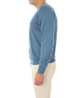 Fedeli maglia girocollo in misto cashmere e seta da uomo carta da zucchero